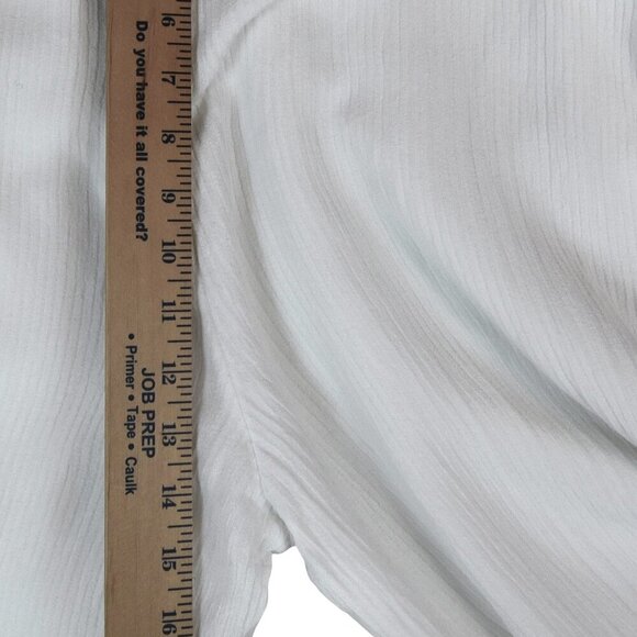 Soft Surroundings Oceo Gauze Wide Leg Pants White Wood Buttons Beachy Flowy L - Picture 8 of 10